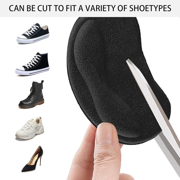 4 PCS Heel Cushion Pads,Heel Grips,Heel Grips for Ladies Shoes,For High Heels,Running Shoes Etc.Ensure That They Stay Safe in Various Activities Such as Dancing,Shopping Etc(Black)