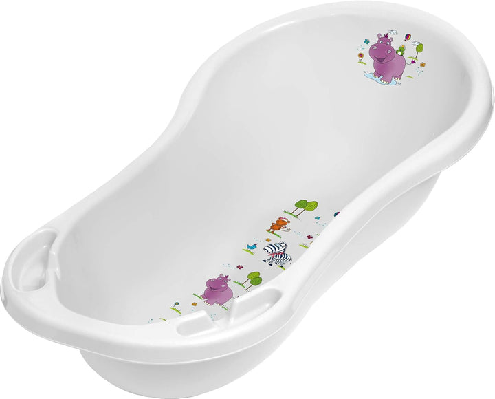 Hippo Ergonomic Baby Bath, from 0 to Approx. 12 Months, 84 Cm, Wiktoria, White