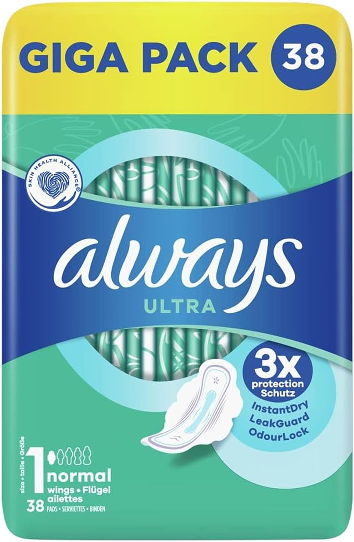 Ultra Sanitary Towels Long (Size 2) Wings X 24 Pads, Super Absorbent and Ultra Thin, for Menstrual Periods 24 X 4