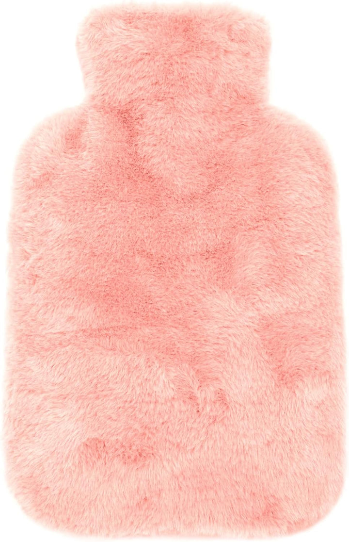 Hot Water Bottle Cover - Very Soft Fluffy Cover, 2L, Pink