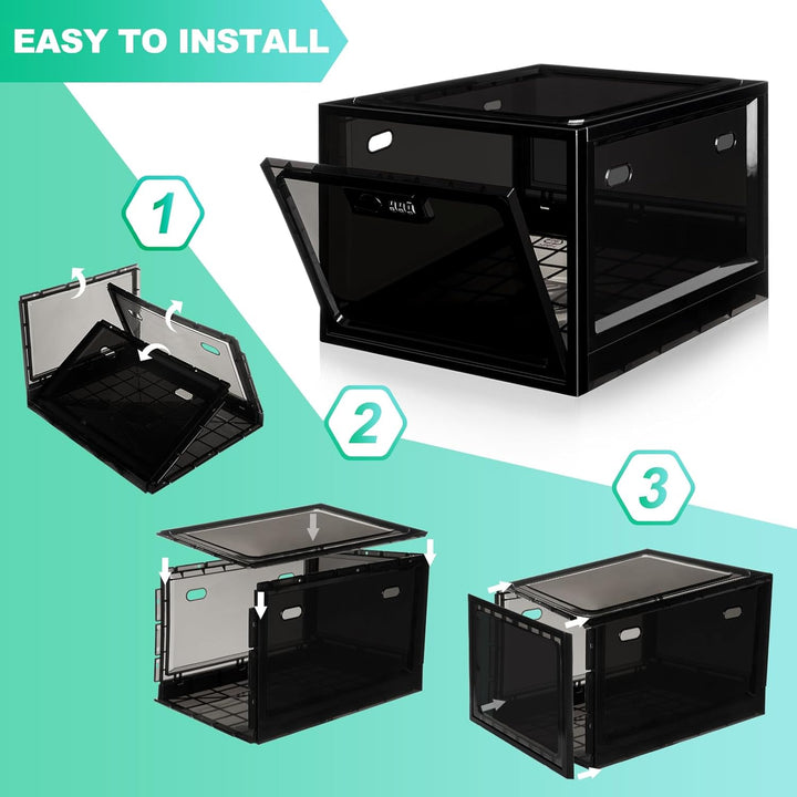 Lockable Medicine Box with Code, 12.6L Large Lockable Storage Box for Medication, Snacks, Phone, and Electronics - Bpa-Free, Clear Design with Charger Holes for Home, Office, Dorm, and Fridge