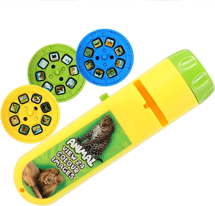 Projection Flashlight Adjustable Educational Interactive Projection Torch for Boys and Animal Pattern Cognition for Brain Exercise and Fun Learning