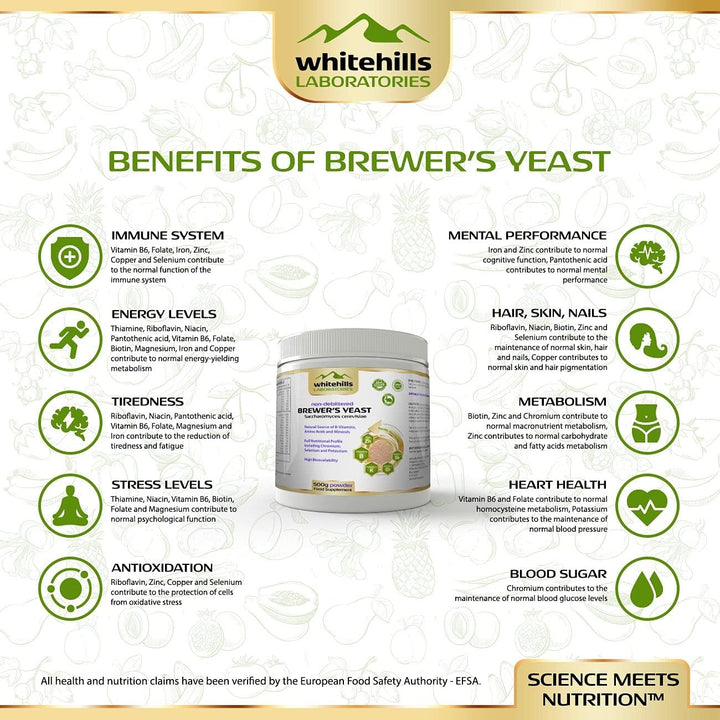 Brewer'S Yeast Powder 500G Non-Debittered Inactive Natural Source of B-Vitamins, Chromium, Selenium and Potassium for Humans, Cats, Dogs, Horses and Ducklings