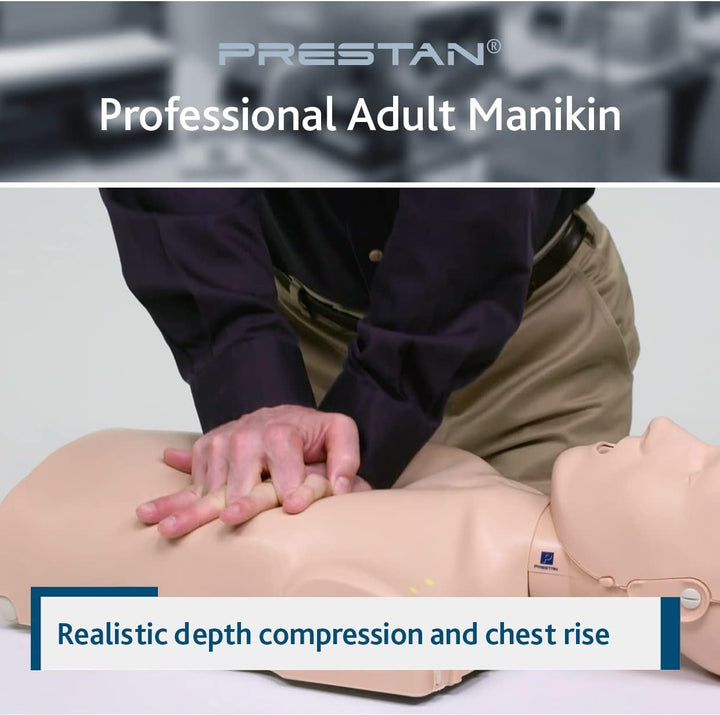 Lightweight Professional Adult CPR/AED Training Manikin with CPR Monitor - Real Life Training & Visual Feedback for Training Students - Includes 10 Lung Bags