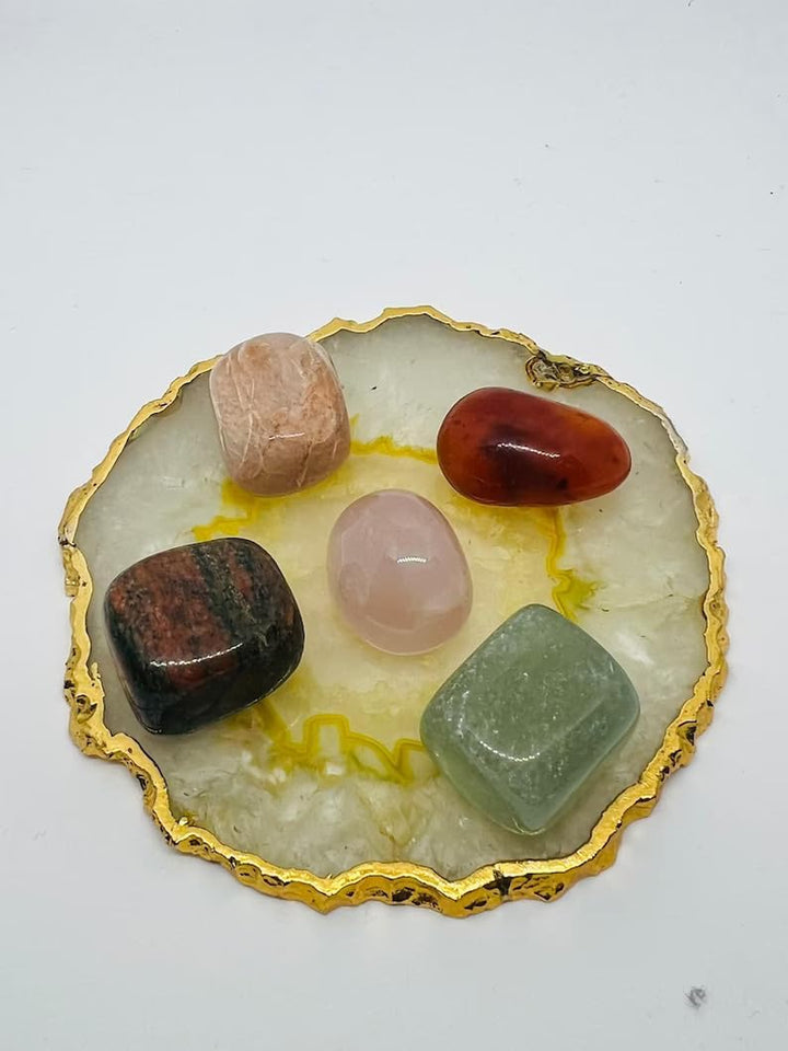 Crystal Set for Fertility & Pregnancy –Natural Healing Stones for Women Crystals & Palm Stones – Reiki Chakra Balancing Kit for Conception, Emotional Healing, Meditation & Positive Energy Gift for Mum