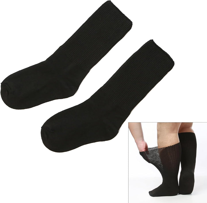 Extra Width Diabetic Socks Men Women Wide Edema Sock for Swollen Feet anti Slip Cast Bariatric Hospital Unisex None Binding Diabetic Hospital with Grip