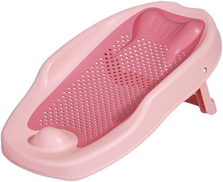 Baby Bath Support Seat – Ergonomic Infant Bath Lounger | Foldable, Non-Slip Baby Bather for Newborns 0–12 Months | Quick Drain Design | Soft PP+TPE Material | 55Cm (Grey2)