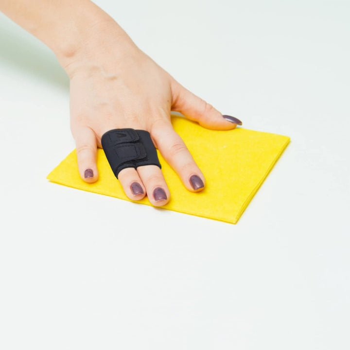 Finger Splint, Breathable Finger Buddy Wraps Finger Sleeve Support Adjustable Elastic Finger Brace Sports Aid for Arthritis Trigger Finger Finger Pain Relief and Sport Injuries - Black/M