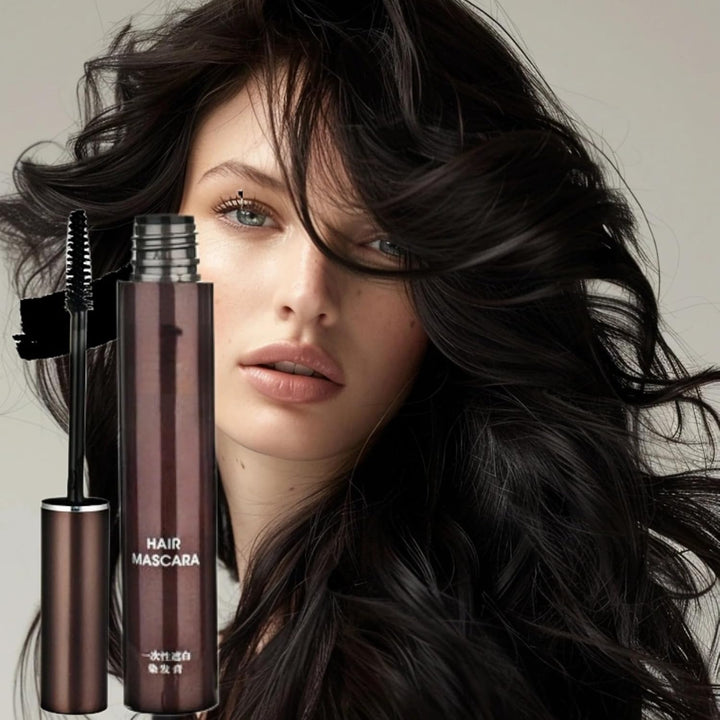 Temporary Root Touch Up,Hair Mascara for Grey Hair,Black Hair Mascara for Grey Hair Cover Up,Root Touch up Stick with Brush,Suitable for Both Men &Women,Quick Dry Gray Root Cover up Smudge(Black)