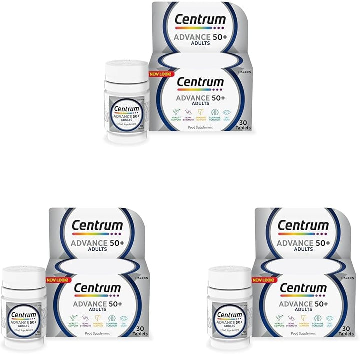 Advance 50+ Tablets Multivitamin & Mineral Supplements, with 24 Essential Nutrients, Including Vitamin D, C, Zinc, 100 Ct