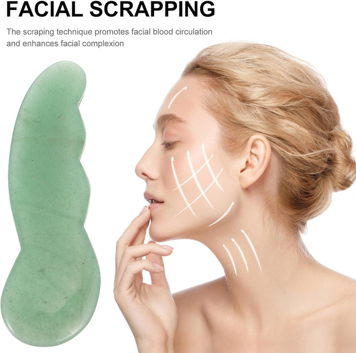 Natural Jade Gua Sha Board Facial Scraping Plate Relief Scraper Green Agate Small Size Face Massage Tool for Relaxation and Skin Care