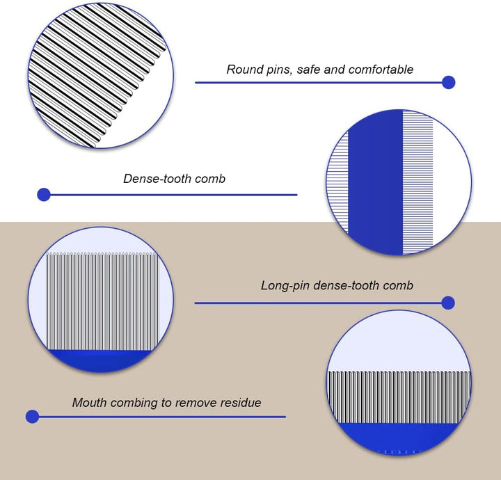Lice Comb, 5 Pcs Lice Combs, Double Sided Lice Combs, Stainless Steel Tooth Comb, Lice Removal Comb