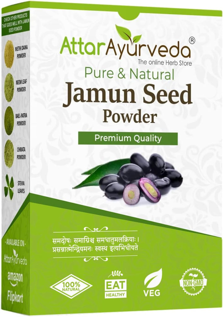 Jamun Seed Powder | Finely Ground from Dried Jamun Seeds | Natural & Pure Herbal Powder for Daily Wellness | No Additives or Preservatives | 250G