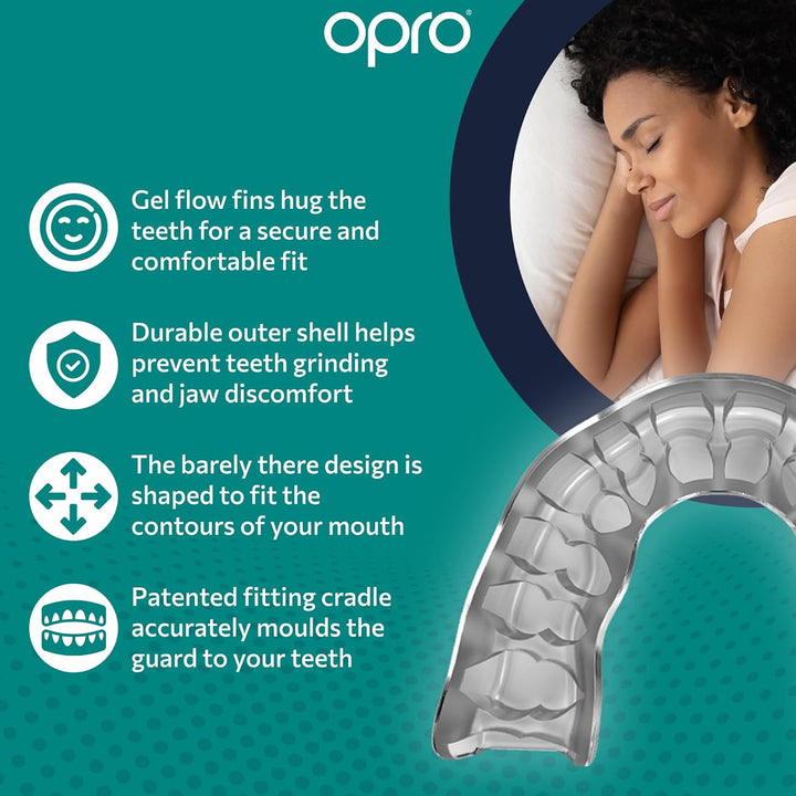 Dentist Recommended Night Guard Clenching and Grinding Teeth,Bruxism TMJ Relief. Slim Fit,Customisable Size Restful Sleep. Dental Antimicrobial Nightguard Case Included (Clear)