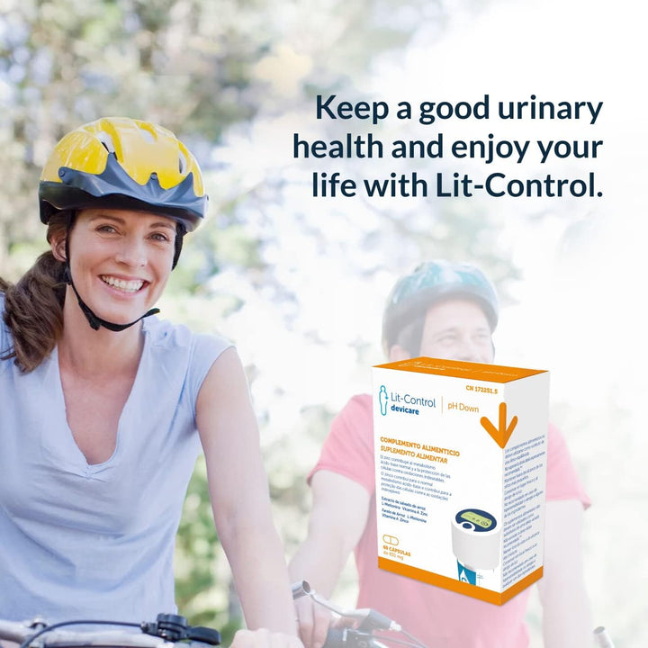Lit-Control Ph down - Food Supplement to Reduce Kidney Stones - Prevents Crystallization of Urinary Salts - Decreases Urinary Ph - 60 Capsules