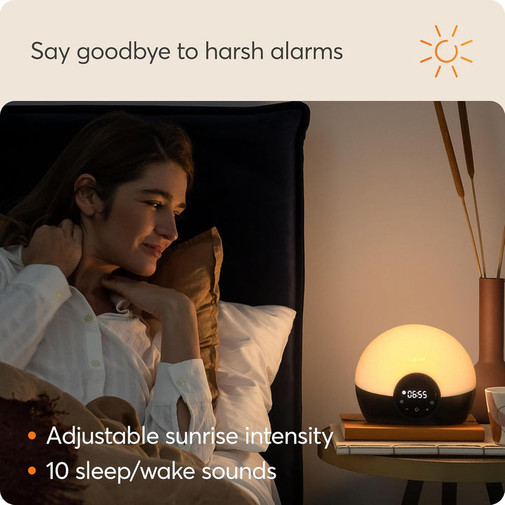 Bodyclock Glow 150 - Wake-Up Light Alarm Clock with 10 Sounds and Sleep Sunset, White