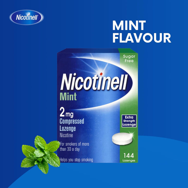 Mint Lozenge 1Mg (96 Lozenges), Stop Smoking Aid, Sugar Free Nicotine Lozenges, Fresh Mint Flavour, 1Mg Regular Strength for Light Smokers, Quit Smoking Aid