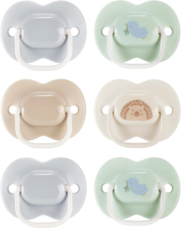 Anytime Soothers, 0-6M, 6 Pack, Symmetrical Teat Sits Anyway Up, Bpa-Free Silicone Dummy, Orthodontic Design