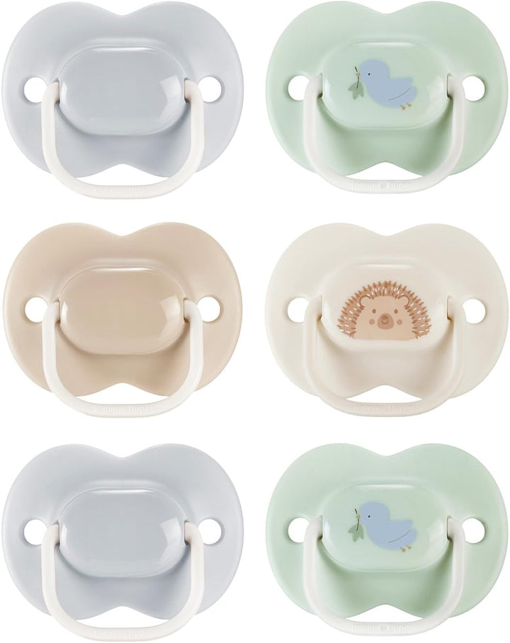 Anytime Soothers, 0-6M, 6 Pack, Symmetrical Teat Sits Anyway Up, Bpa-Free Silicone Dummy, Orthodontic Design