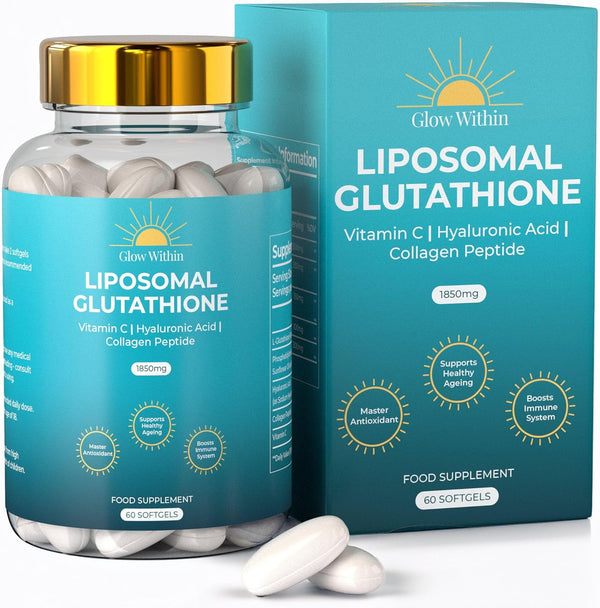 Liposomal Glutathione 1850Mg per Serving | Glutathione Supplement Capsules with Vitamin C | Master Antioxidant, Healthy Ageing, Boosts Immune System | 4X Higher Absorption (60 Softgels)