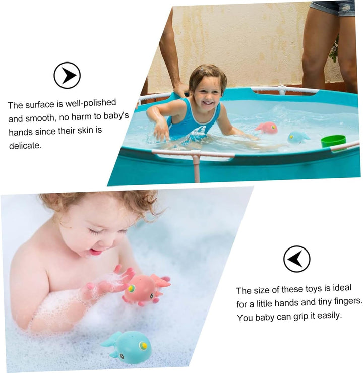 Whale Bath Toys for Toddlers 2Pcs Cartoon Wind-Up Bathtub Toys in Pink and Blue for Baby'S Summer Bath and Swimming
