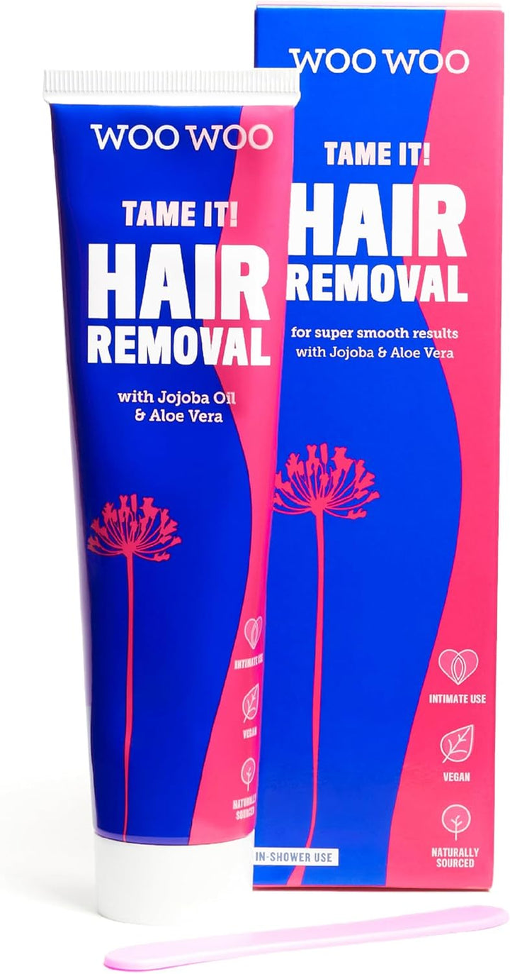 Tame It! Natural Intimate Hair Removal Cream - Painless Vegan Hair Remover for Sensitive Skin - Depilatory for Genitals, Bikini, Legs & Bum - Women In-Shower Cream with Aloe Vera - 100Ml