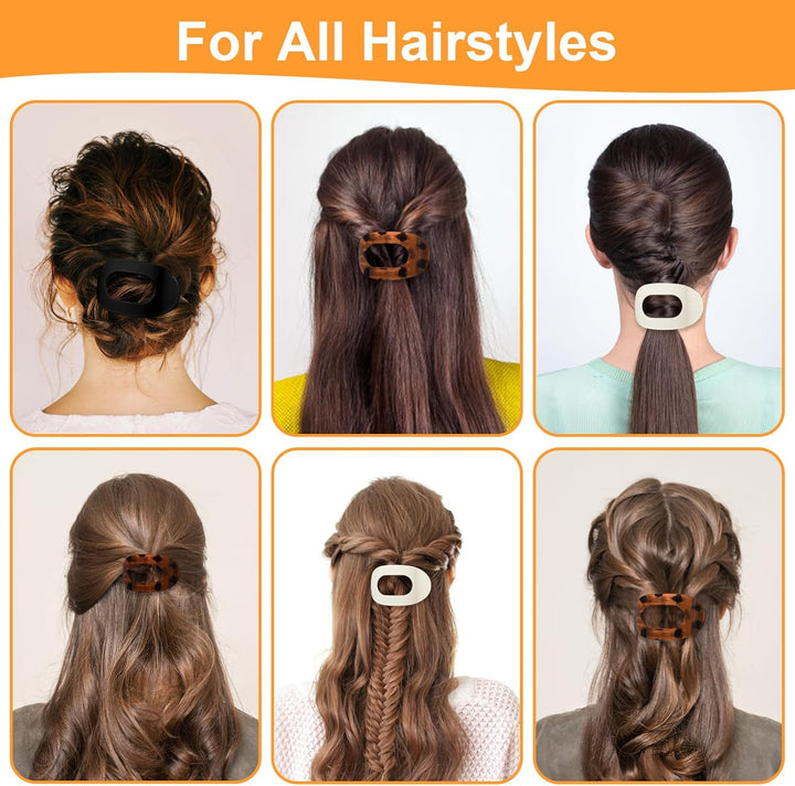 4 Pcs Flat Hair Claw Clips for Women'S Thick Hair, Curved Strong Hold, Non Slip Design for Women and Girls