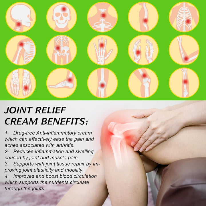 Bee Venom Cream for Arthritis Bee Venom Cream for Bone Pain Relief and Muscle Recovery Natural Bee Venom Gel, Pain and Bone Healing Cream 30G-2Pack (60G)