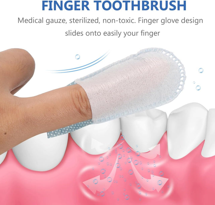 Babywipes Baby Finger Toothbrush Gauze Dental Finger Brush Oral Hygiene Cleaning Wipes 20Pcs Infant Toddler Training Teething Tools Baby Wips