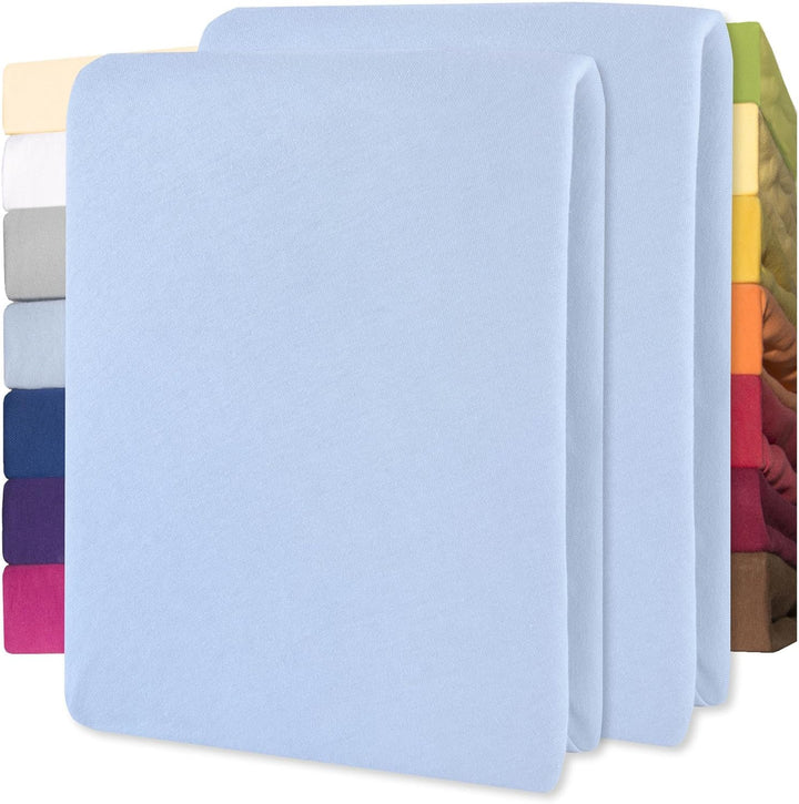 Lucina Fitted Sheet Cotton 200X200-200X220 Cm Royal Blue