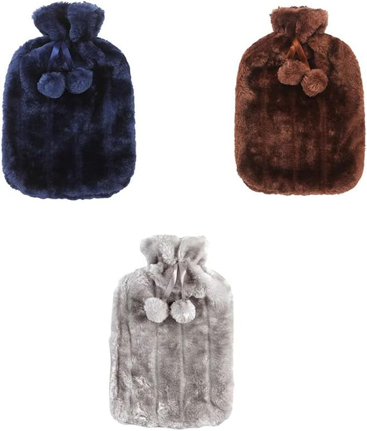 Hot Water Bottle | Cover Only | Thick Soft Fluffy Cover for 2L Hot Water Bag for Hot and Cold Compress Hand Feet Warmer Neck and Shoulder Pain Relief Extra Thick (Gray)