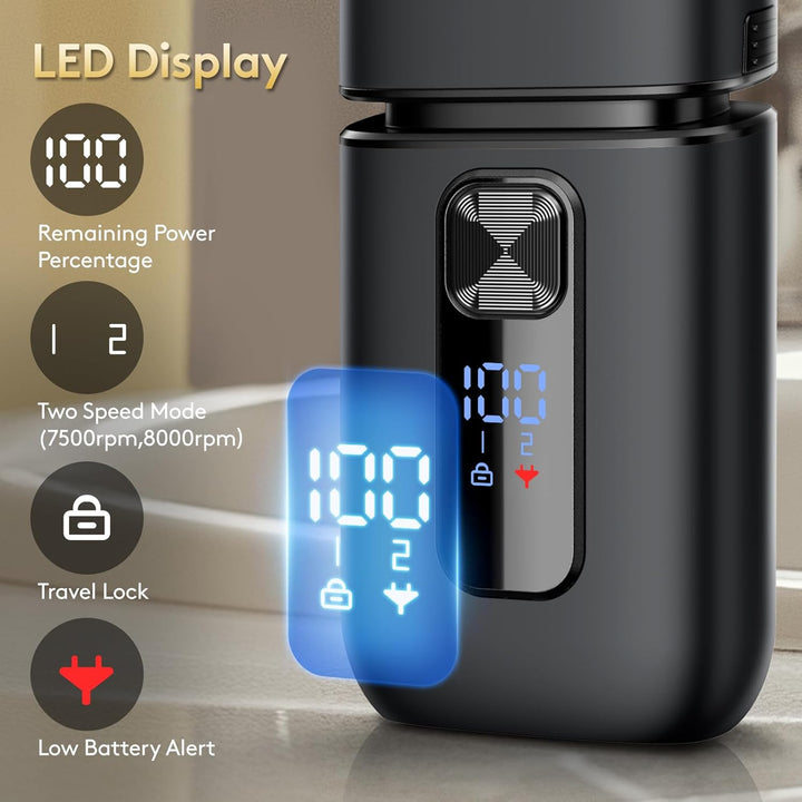 Foil Shaver, Electric Razor for Men, Upgraded Electric Shaver with Pop up Trimmer, USB-C Rechargeable, Waterproof, Cordless, Double Floating Blade for Close Shaving, Black