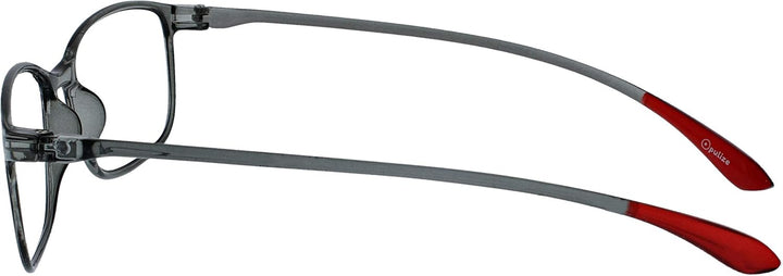 Ice Reading Glasses 3 Pack Ultra Lightweight Scratch Resistant Black Blue Grey Red Frame Mens Womens RRRR61-137Z +2.00