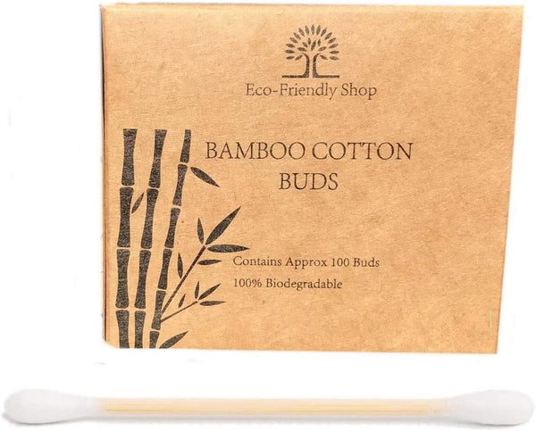 100 Bamboo Cotton Buds 100% Natural Biodegradable Wooden Swabs (100 BUDS)