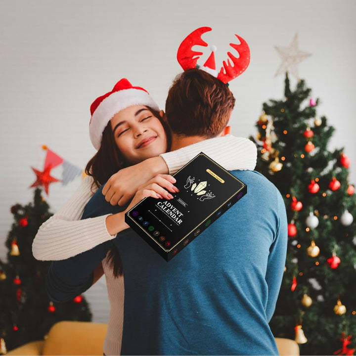 Crystals Advent Calendar 2025 Countdown Christmas Gifts for Women Men Healing Gemstones