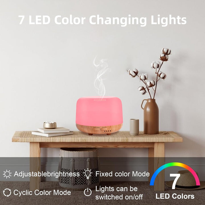 300ML Essential Oil Diffuser,Remote Control Aromatherapy Diffusers Humidifier with Adjustable Mist Mode & Waterless Auto-Off and 7 LED Light Colors for Bedroom,Office,Trip Yoga, SPA, Baby