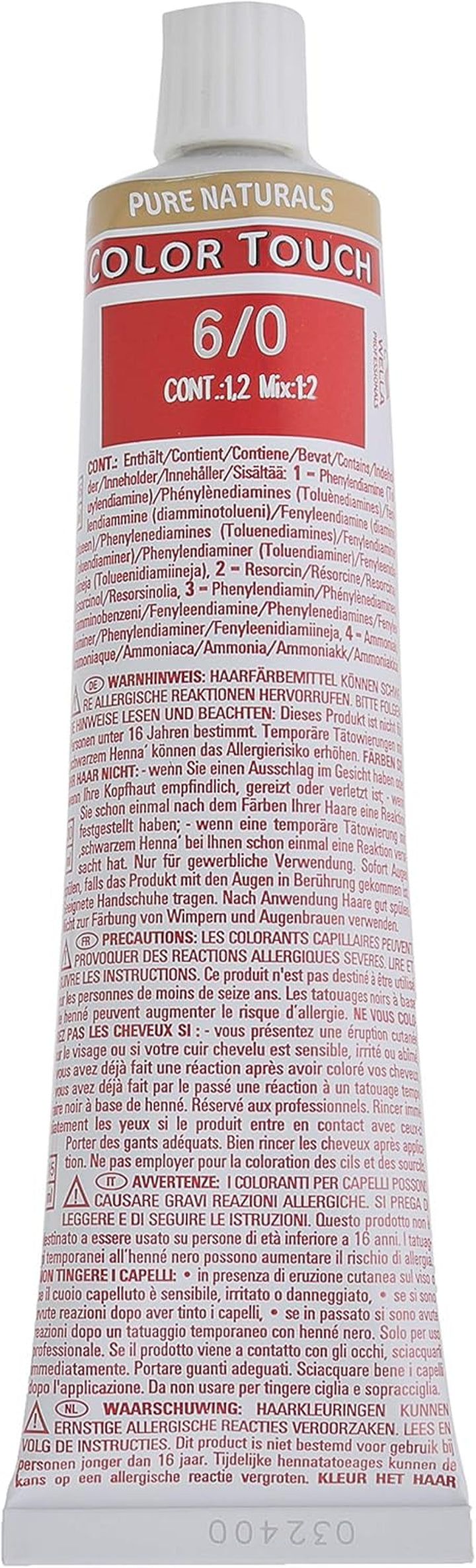 Wella Colour Touch Demi-Permanent Hair Colour, No. 6/0 Dark Blonde, 0.13601 Kg