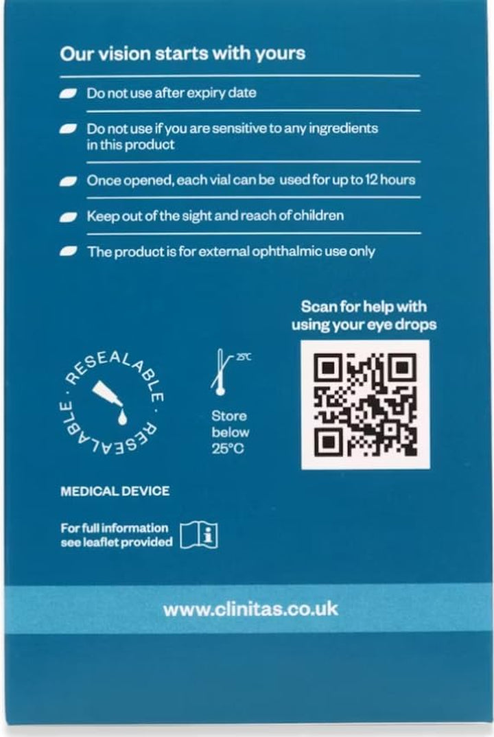 Clinitas Preservative Free Lubricant Eye Drops 30 X 0.5Ml, White