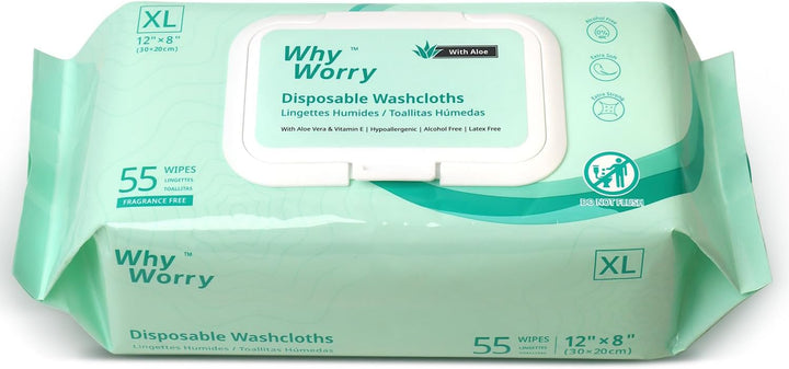 Wet Wipes for Adults, Extra Large 20X30 Cm Body Cleaning Wipes for Elderly Care & Incontinence Cleansing, Extra Thick Adult Washcloths Disposable with Aloe & Vitamin E, Unscented, 220 Count