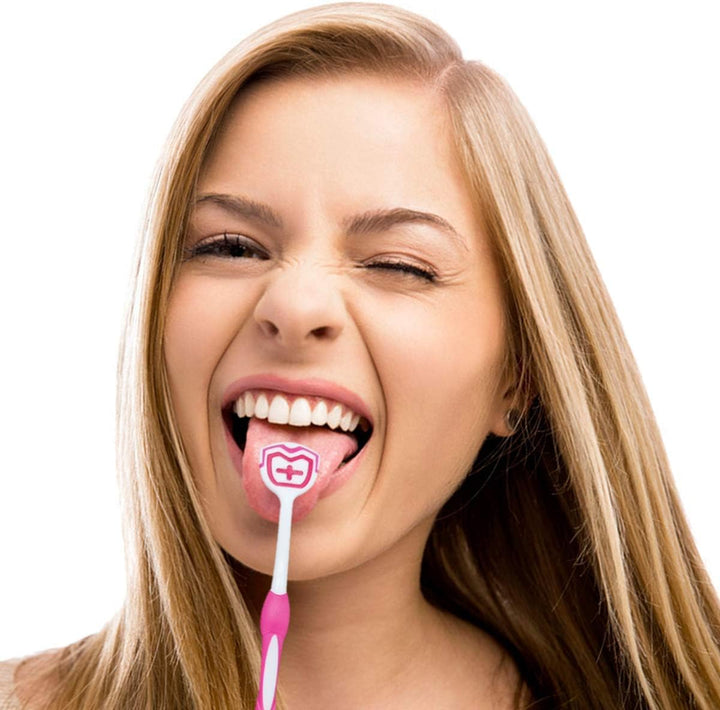 Tongue Brush, Tongue Scraper, Tongue Cleaner, Tongue Brushes Helps Fight Bad Breath, 3 Tongue Scrapers (Blue&Green&Red)