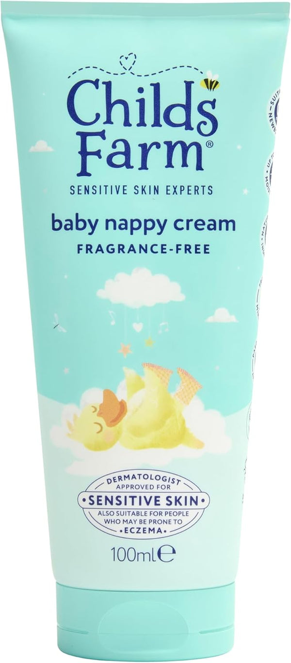 Baby Nappy Cream, Fragrance Free | Soothing, Moisturising & Hydrating | Suitable for Newborns with Dry, Sensitive & Eczema-Prone Skin, 100Ml