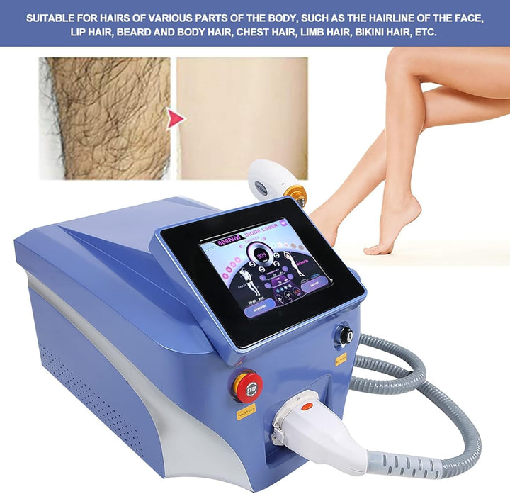 Professional Hair Remover with 3 Wavelength, Portable Hair Removal Machine，808 Diode Laser Permanent Hair Removal Machine for Women Men Facial Legs Arms Whole Body Use