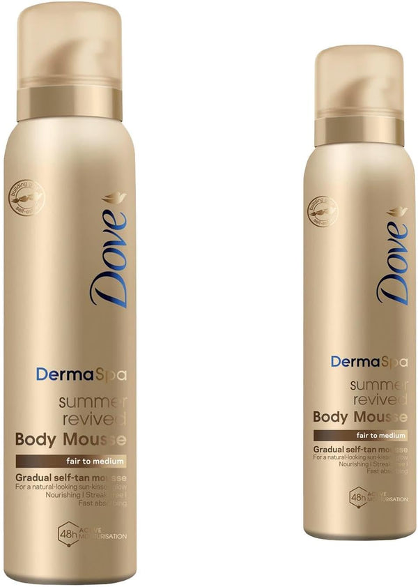 2 Pack of  Dermaspa Summer Revived 48 Hours Active Moisturisation Fair to Medium Body Mousse 150Ml