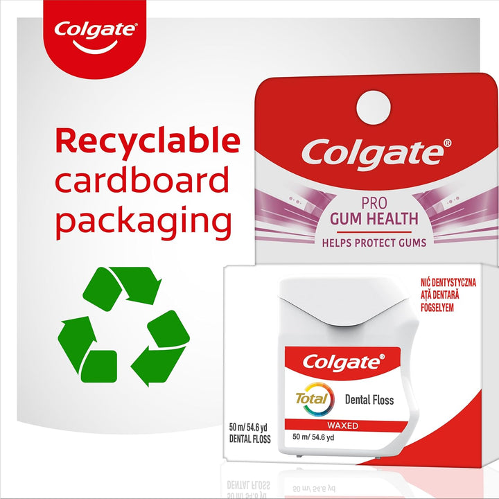 Total Pro Gum Health Interdental Floss 25M - Waxed Tooth Floss - Improves Gum Health - Helps Reduce Gum Problems - Helps Reduce Tooth Decay - Removes Plaque between Teeth and Gums