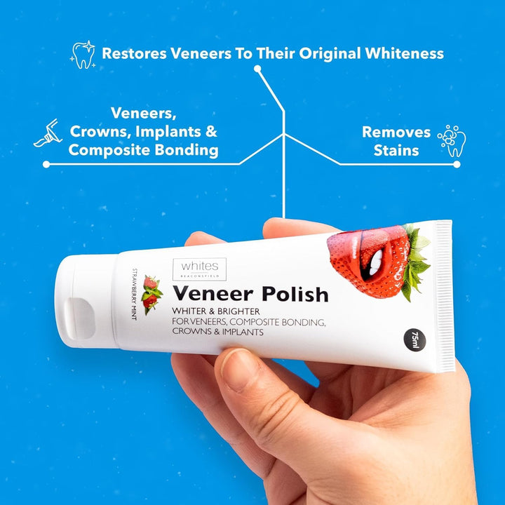 Veneer & Composite Whitening Polish – Professional Toothpaste for Veneers, Bonding, Crowns, Implants, Bridges & Natural Teeth – Effective Stain Remover – Vegan & Cruelty-Free