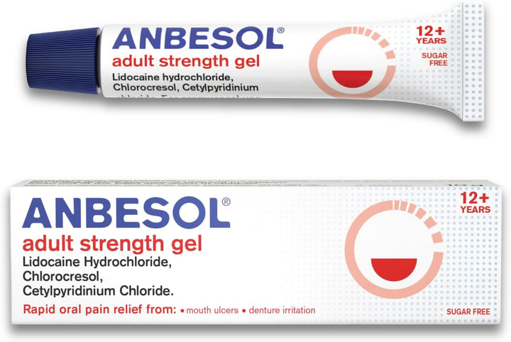 Adult Strength Gel for Rapid Pain Relief from Mouth Ulcers and Denture Irritation, Contains Lidocaine 2 Percent, Suitable for Ages 12+, Sugar Free, 10G