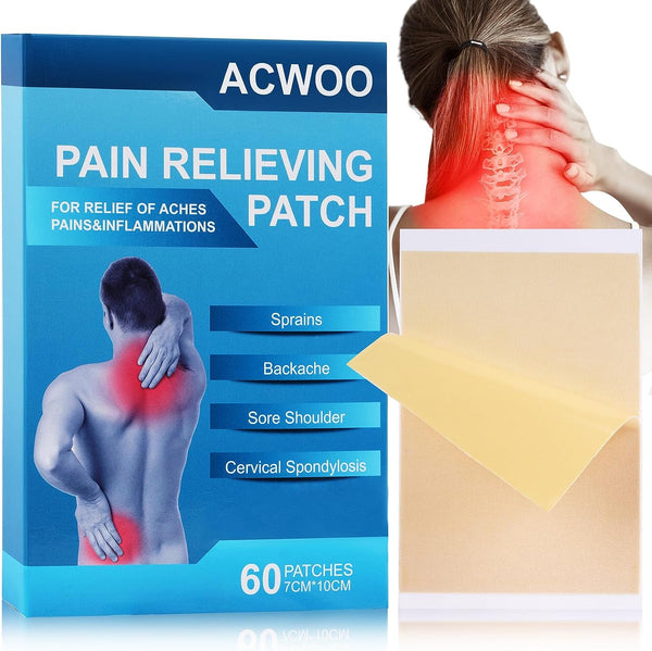 Pain Relief Patches, 60PCS Back & Shoulder Pain Relief Patch, Arthritis Herbal Pain Relief Patch for Back Knee Neck Shoulder Muscle Soreness, Warming Meridians Plaster