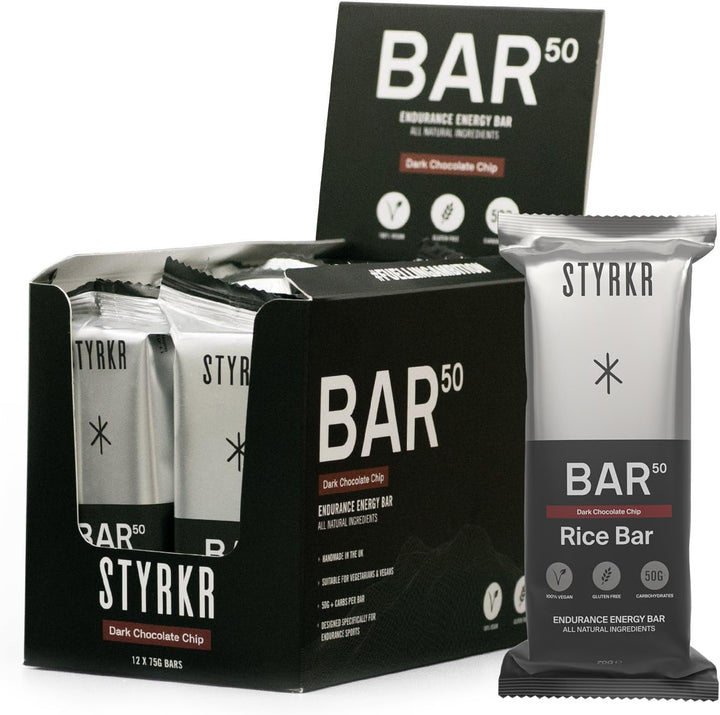 Energy Bars by  - Pack of 12 Rice Bars for Cycling & Running - Mixed Flavours Pack - Approved by Endurance Athletes - 50G of Carbs via Advanced Dual-Carb Formulation - Bar50-12X Pack