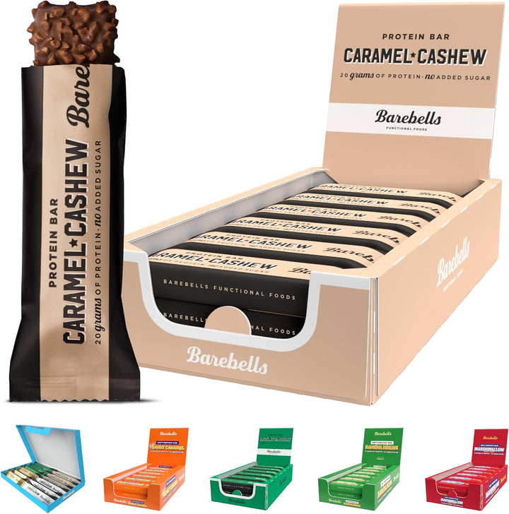 Soft Protein Bars | 16G Protein Healthy Snacks, Protein Snacks for Breakfast, Sugar Free Chocolate, Low Carb – 12 X 55G (Peanut Caramel)