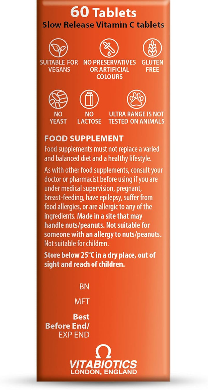 Vitamin C Tablets Sustained Release with Bioflavonoids - 60 Tablets